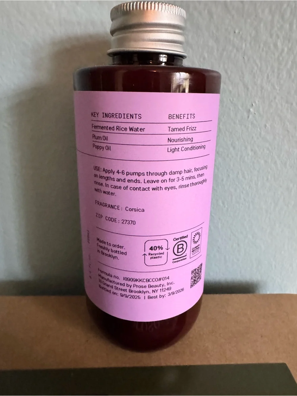 NEW Prose Custom Conditioner 8.5 oz - Corsica Scent (Unopened / Sealed)